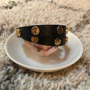 Tory Burch Double Wrap Logo Stud Bracelet